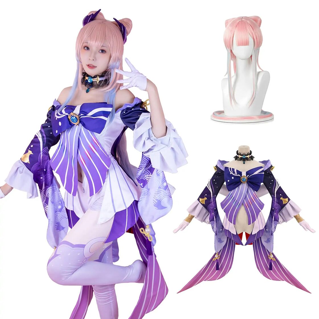 珊瑚宮心海 Genshin コスプレ ウィッグ付き イベント 大人用 仮装 文化 
