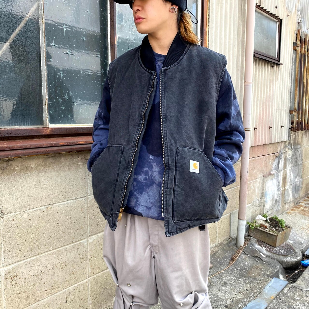 ビッグサイズ 80年代 USA製 Carhartt カーハート ダック地 ワークベスト メンズXXXL 古着 キルティングライナー フェードブラック  黒 80s ビンテージ ヴィンテージ 大きいサイズ【ワークジャケット】 | cave 古着屋【公式】古着通販サイト