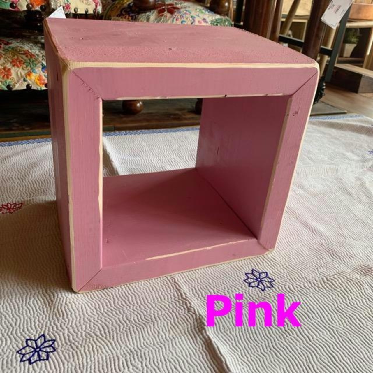 TOPANGA Furniture　カラフルウッドボックス　Sサイズ/グリーン　ピンク　ターコイズブルー　ホワイト　イエロー　レッド　受注生産可能　