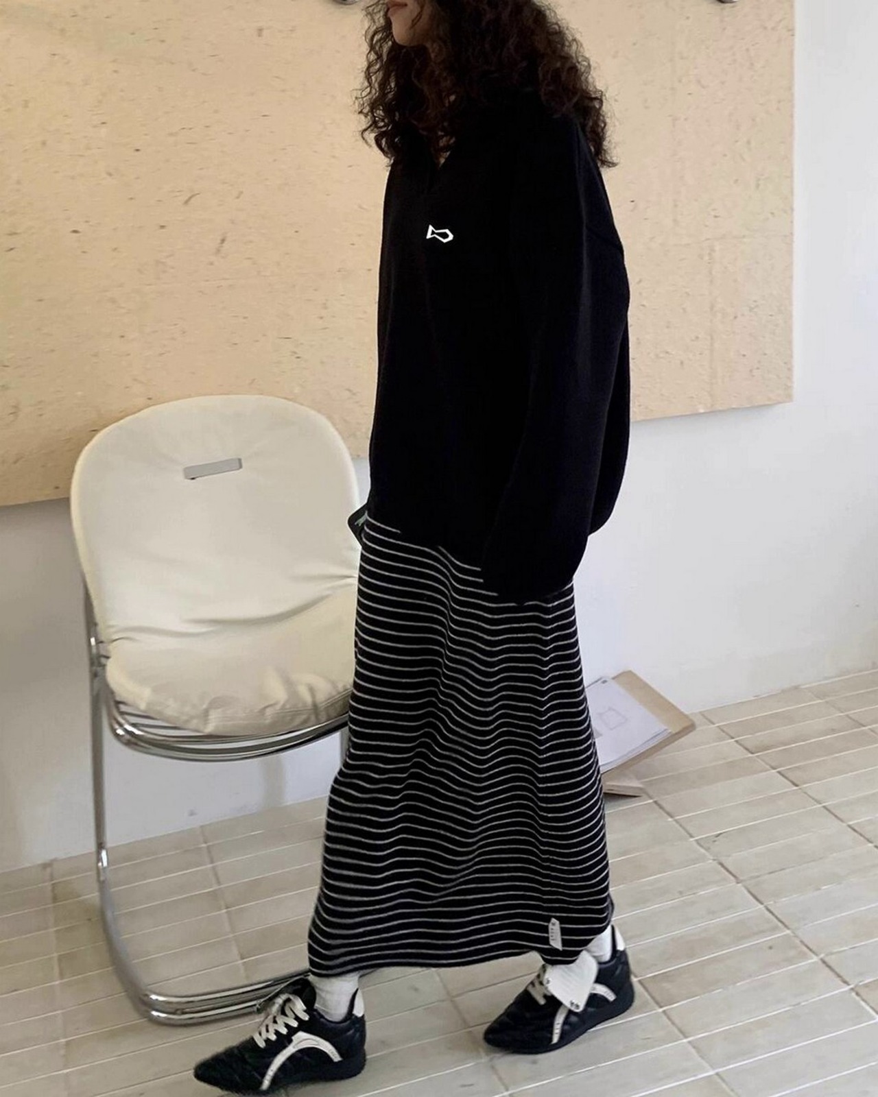 リブストライプタイトスカート A0552 - 3