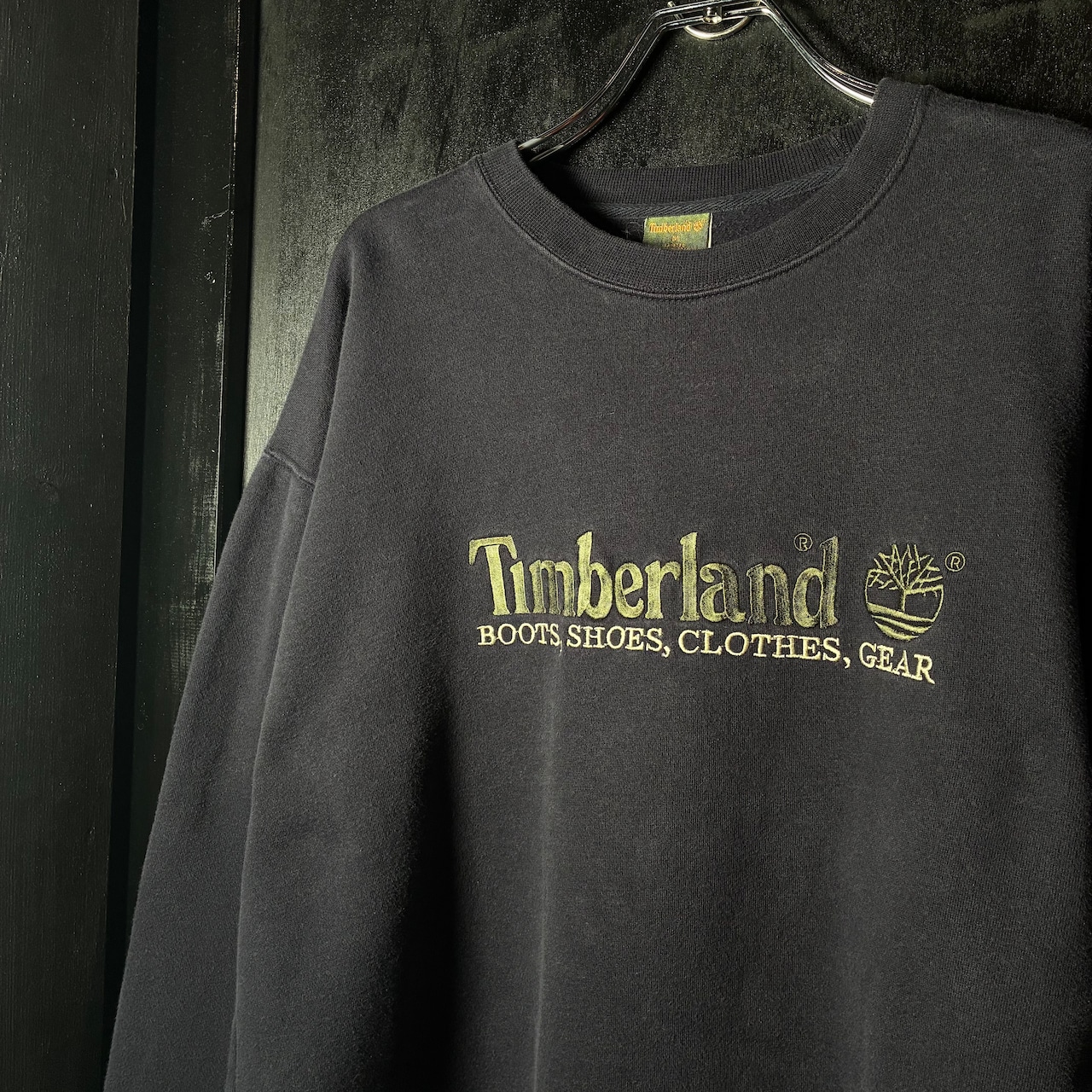 90s Timberland 刺繍スウェット ネイビー ティンバーランド