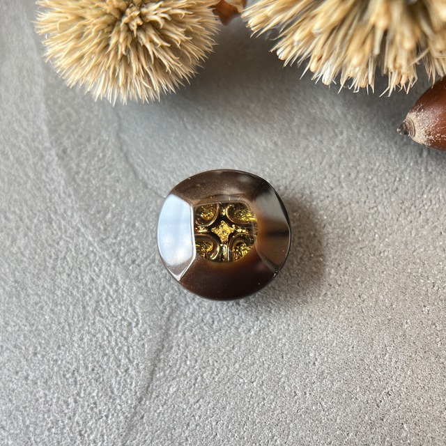 ダークブラウン×ゴールドエンブレム 15mm 画像