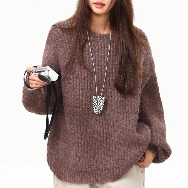 loose-fit color knit　ルーズフィットカラーニット　J1595