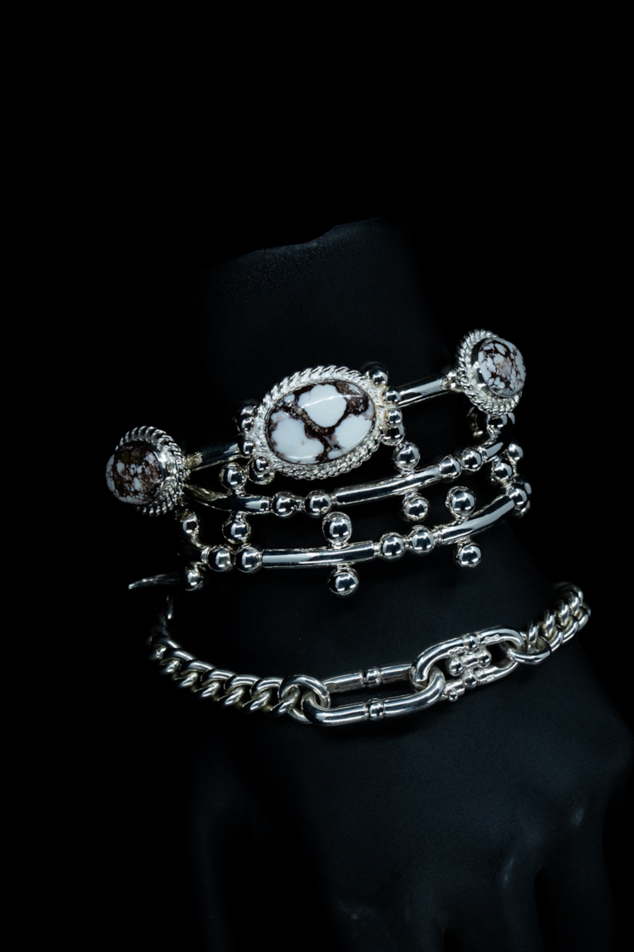 BN-115 BP Cross Junction bangle (Double Gurumetto chain)