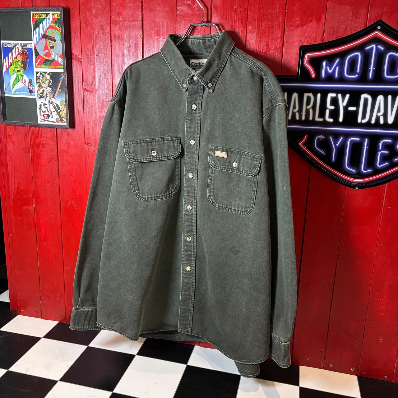 Carhartt / コットンシャツ / 2ポケット / オーバーサイズ / フェードブラック / ワークシャツ /