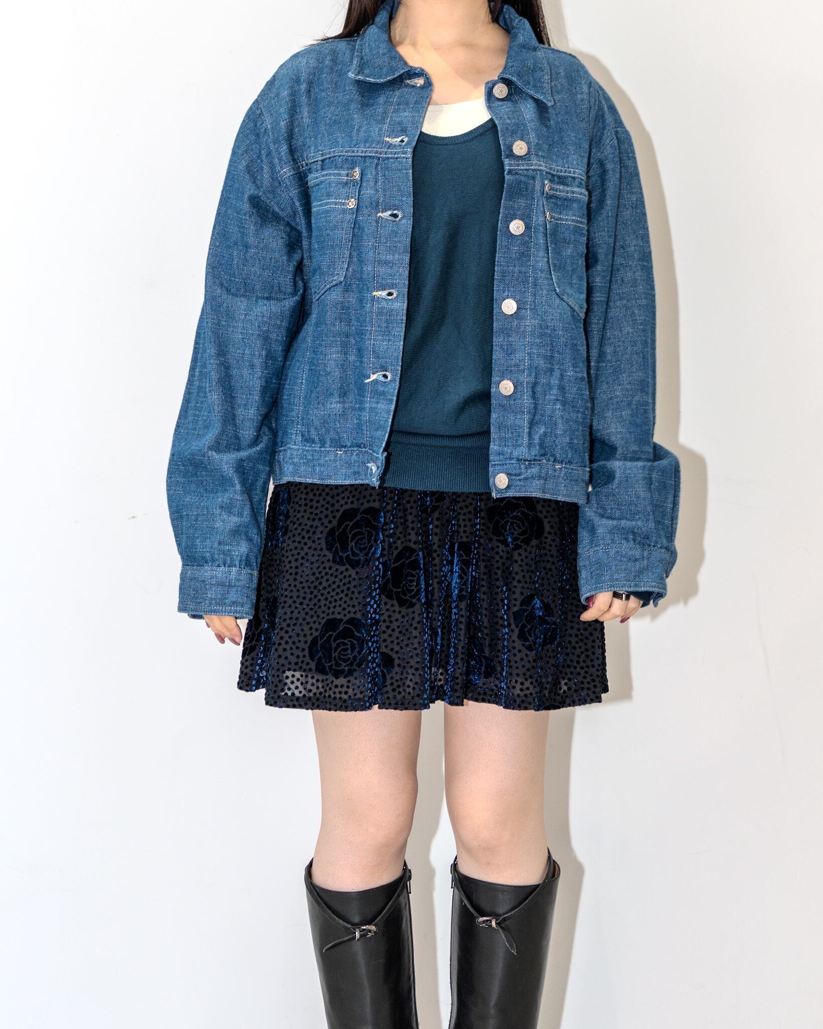 90s DENIM JACKET / made in USA