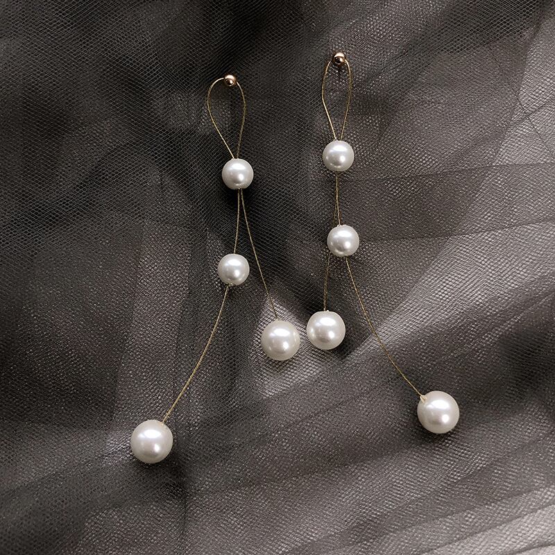 ロングパールイヤリング レッド 真珠 指輪 ブラック・アイド・ピーズ86282432665