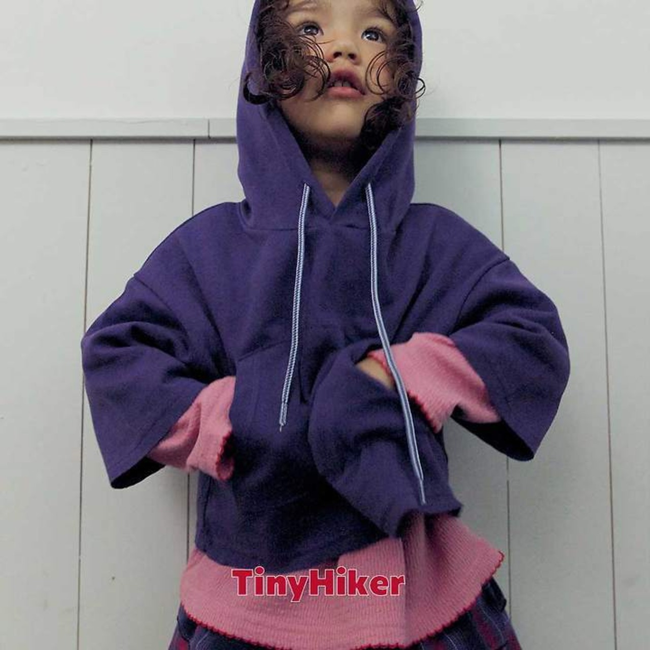 韓国子供服 / TinyHiker / 26Autumn / レイヤード風フード付きパーカー / 秋服 *XS~XL *
