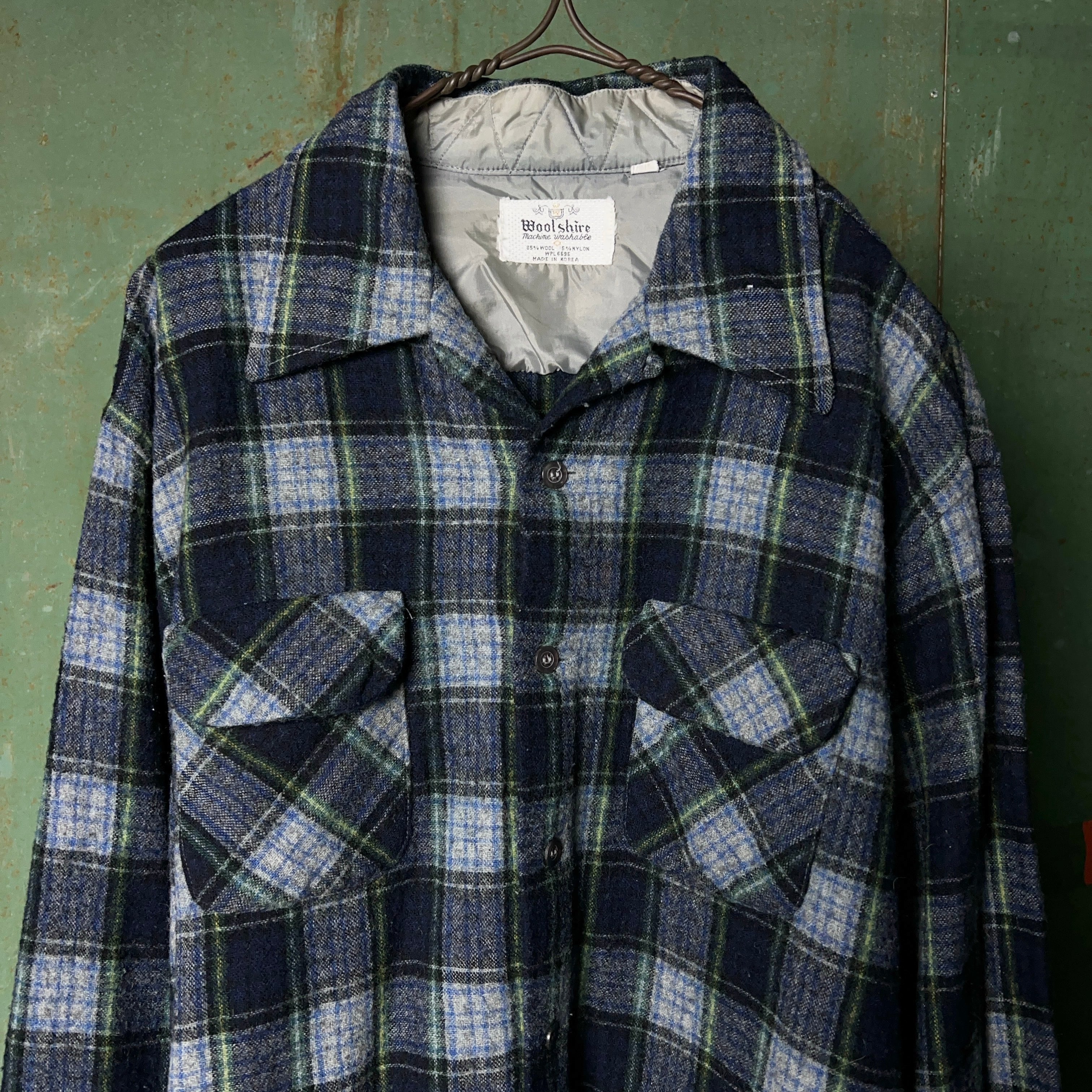 PENDLETON ビンテージ 短丈 チェック ウールブルゾン スウィングトップ ブランド古着】70s~80s 白タグ チェック柄 金ボタン ウール