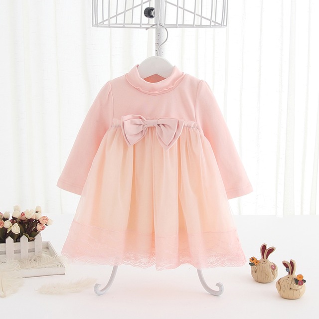 りぼんのハイウェストチュールワンピ(ピンク×ピンク)