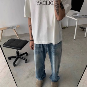 アメリカンレトロウォッシュドストレートデニム　1200