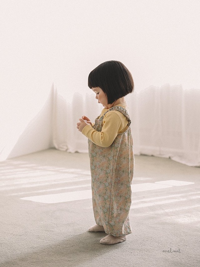 【取寄】melmel｜garden overalls (flower)｜ガーデンオーバーオール（フラワー）｜XXS-XL｜kids｜26 spring