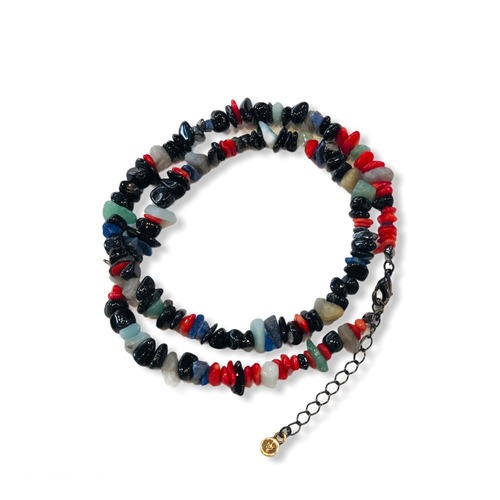 【vivify】ビビファイ Short Varied Pebble Beads Cord (black)オニキス