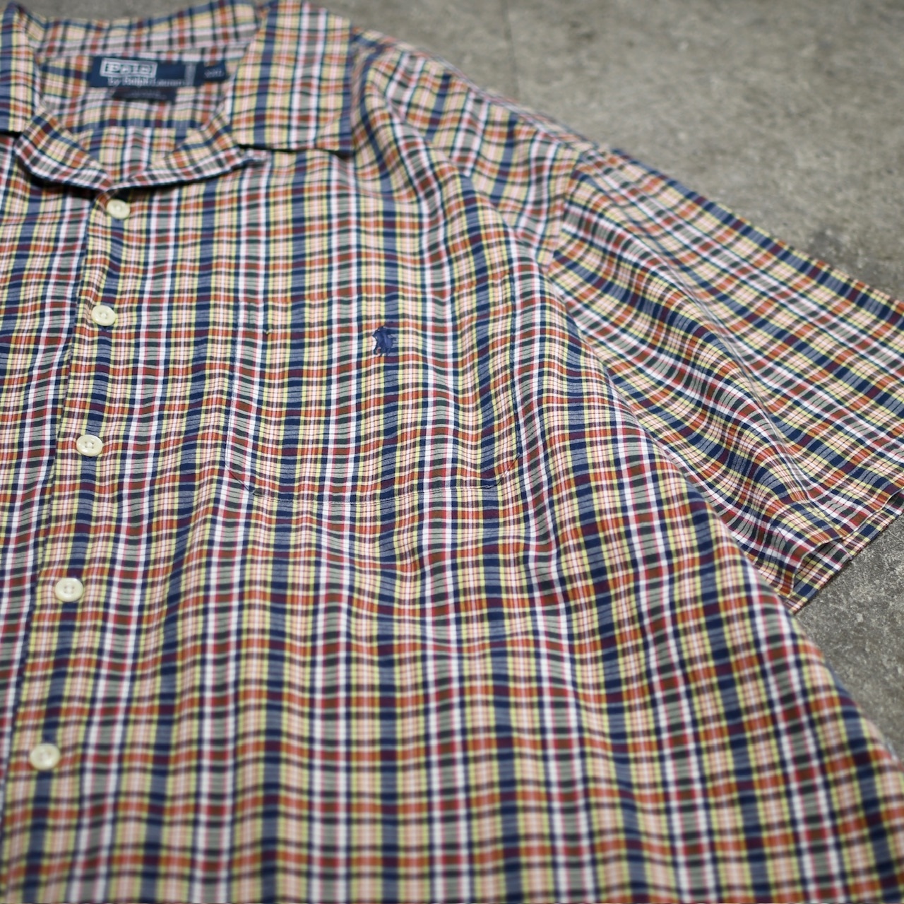 POLO RALPH LAUREN ADAMS check open collar shirt