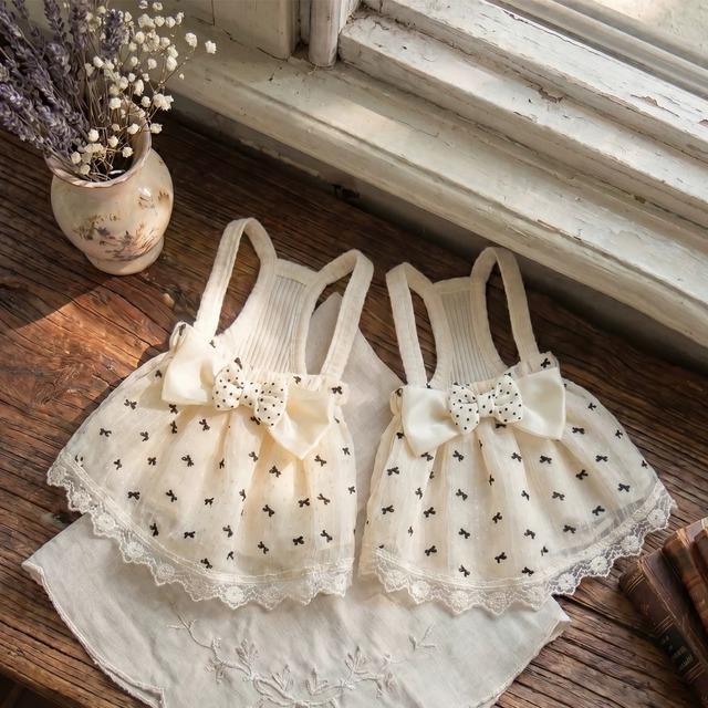 dot ribbon one-piece