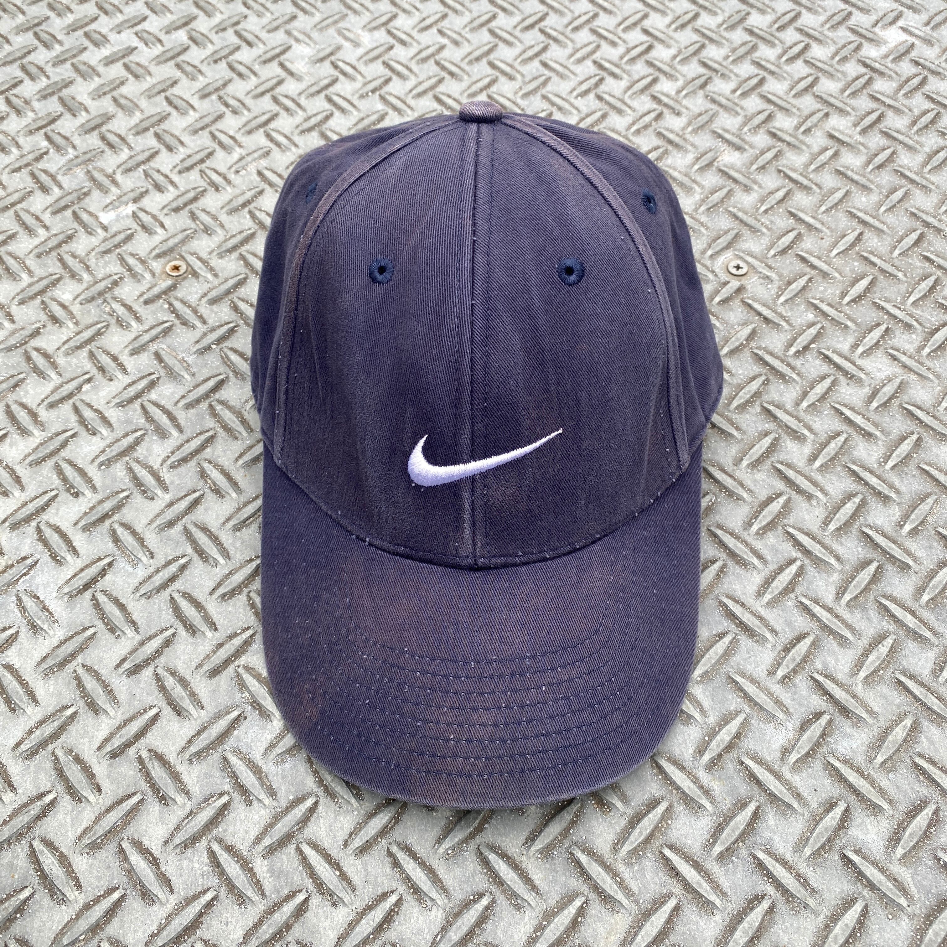 NIKE Navy Swoosh Cap / “Just Do It” Under Brim / Velcro