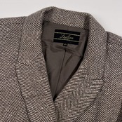 アルパカ アンゴラ混 Leilian レリアン ヘリンボーン風 ダブルジャケット 17+/レディース