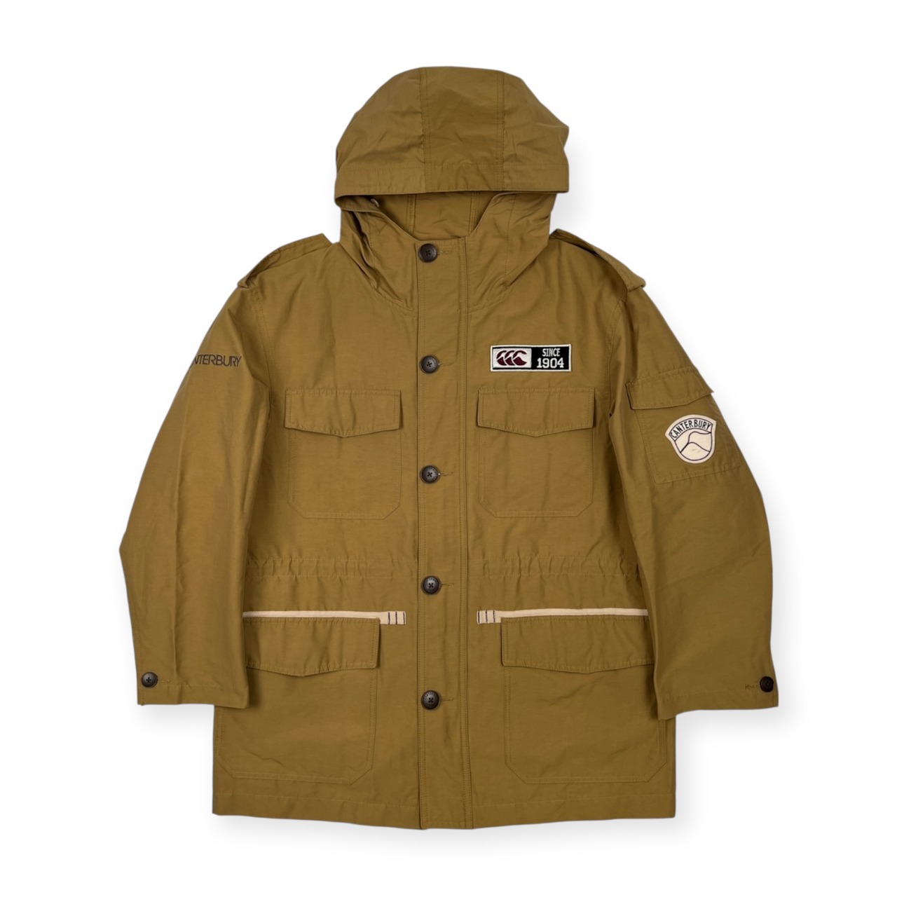 CANTERBURY カンタベリー 60/40クロス ミリタリー マウンテンパーカー ジャケット サイズ M /メンズ/カーキベージュ系/ラグビー