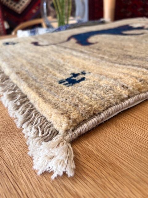 送料無料】【90×60】No.61127 ギャッベ（ライオン）玄関マットサイズ