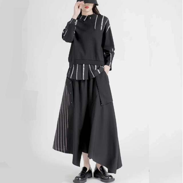 Switching design sweatshirt C0626