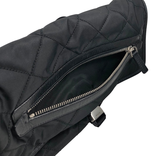 PRADA プラダ ショルダーバッグ ブラック トライアングルロゴ ナイロン キルティング サフィアーノ vintage ヴィンテージ オールド g5c3is