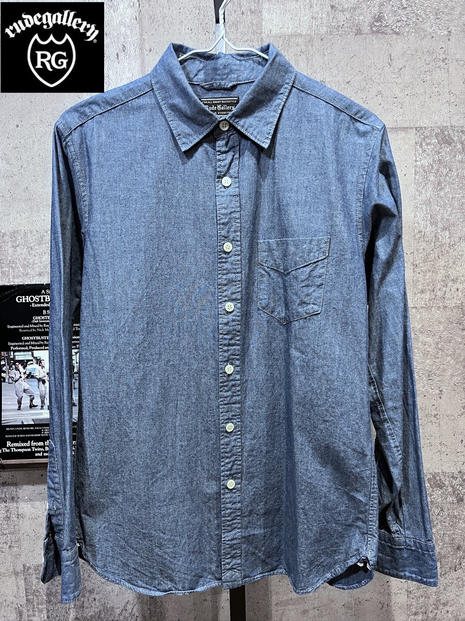 美品 ルードギャラリー 長袖 シャンブレーシャツ 2 RUDE GALLERY