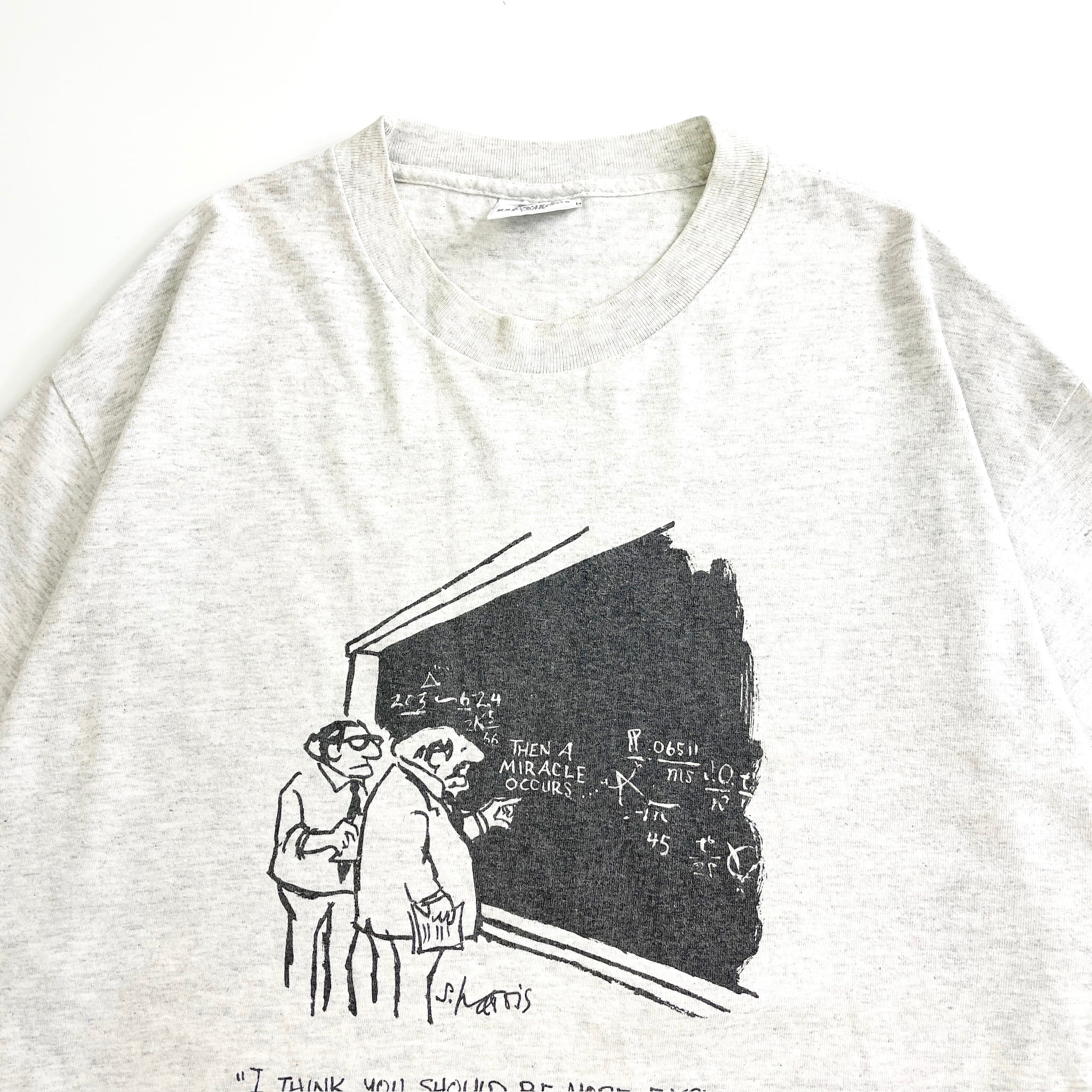 90s Cotton Expressions Sidney Harris Math Cartoon T-Shirt