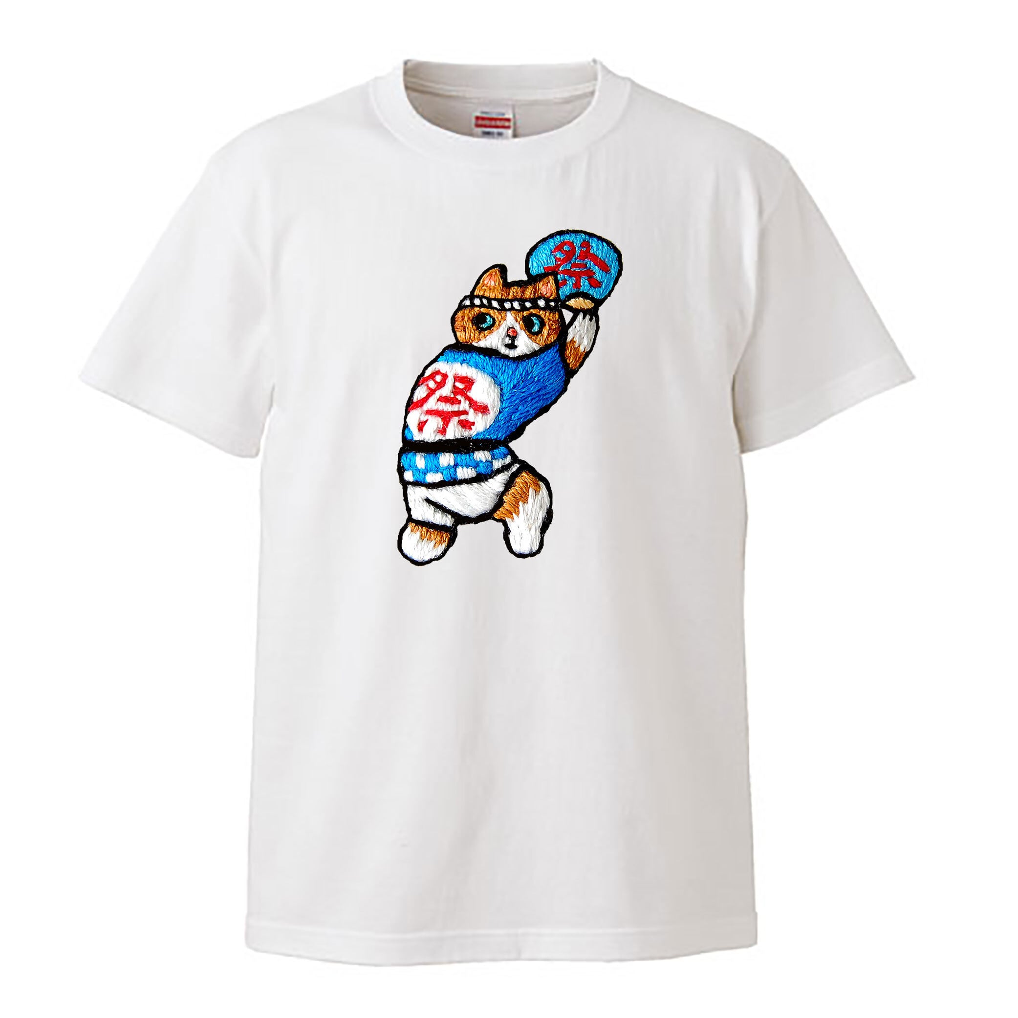 祭り猫/ Tシャツ / なかしまともみ /  -WHITE-