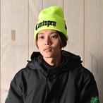 2018 RAKUGAKI Cantopen Logo Knit Cap Neon Yellow x Black