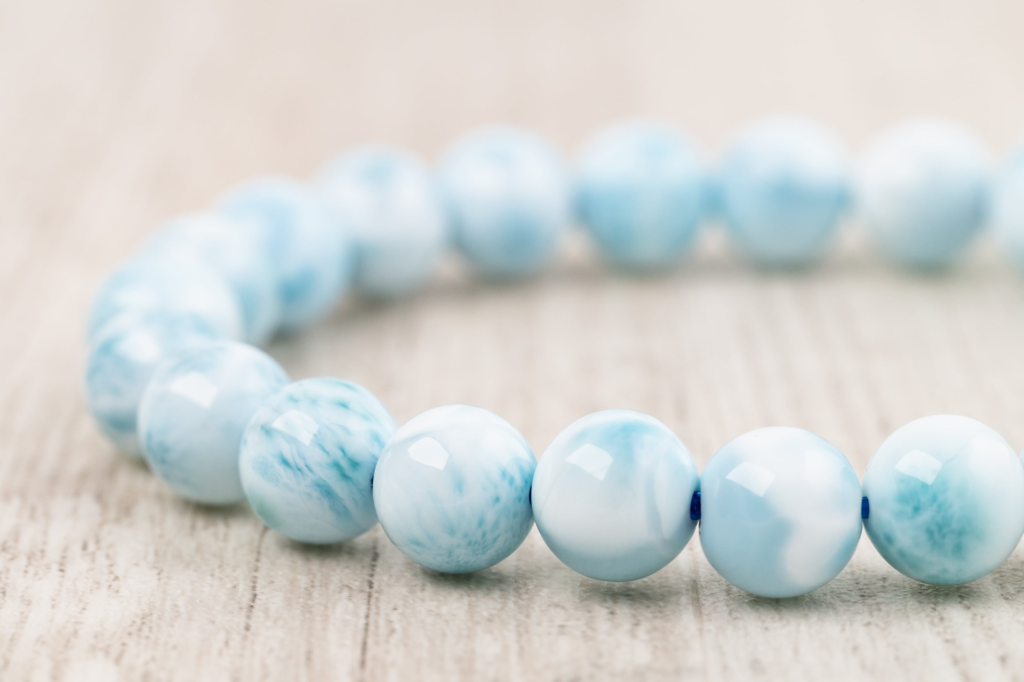 とても綺麗で可愛いラリマーのブレスレット 8ミリ