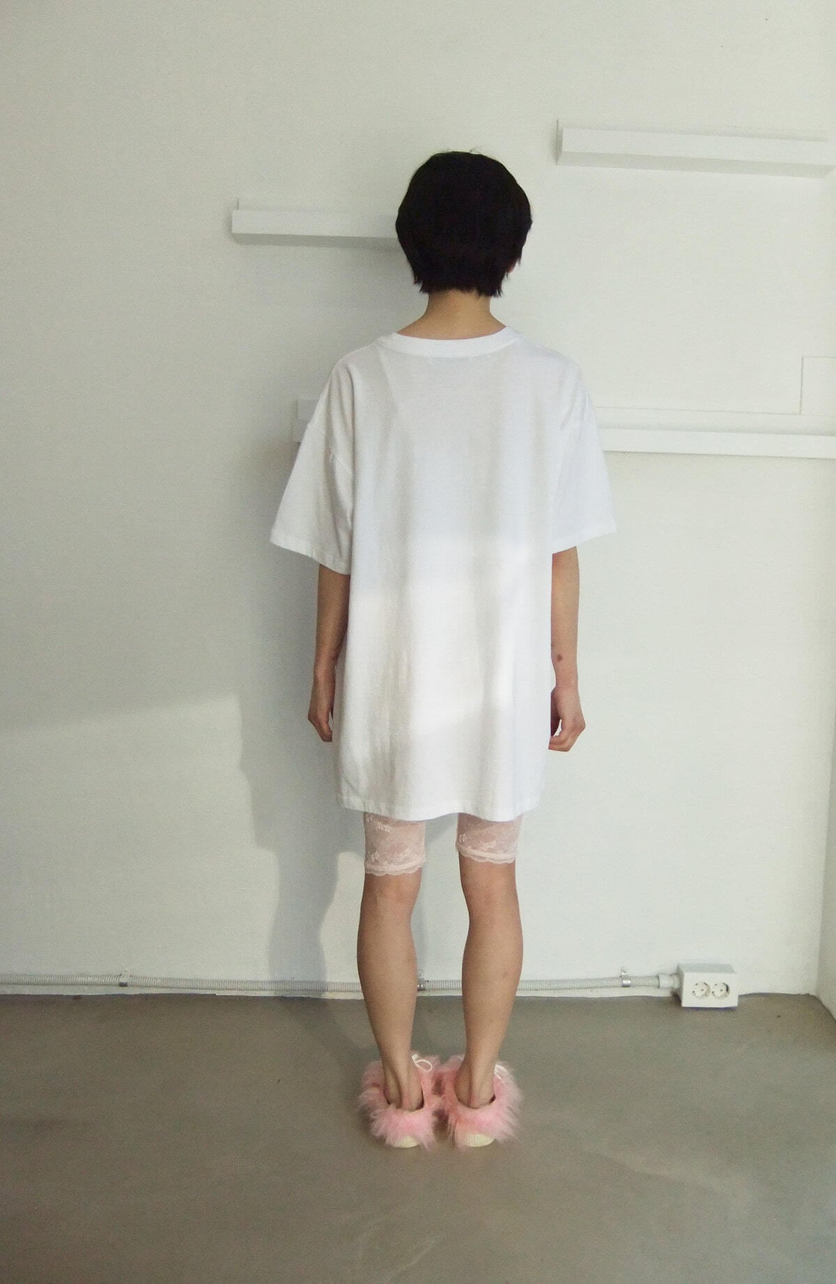 トップス BOCBOK PEACH GONGJU OVERSIZED T-SHIRT BOCBOK] PEACH GONGJU OVERSIZED T-SHIRT (WHITE) 正規品 韓国ブランド