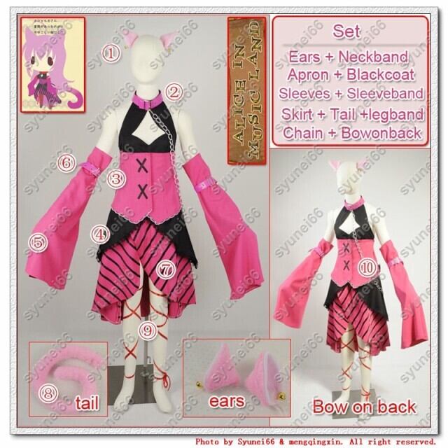 DK2049  VOCALOID♪初音ミク・Alice in Musicland/巡音ルカ コスチューム　完全オーダメイドも対応可能 K2049 VOCALOID♪初音ミク・Alice in Musicland/巡音ルカ 風 コスプレ