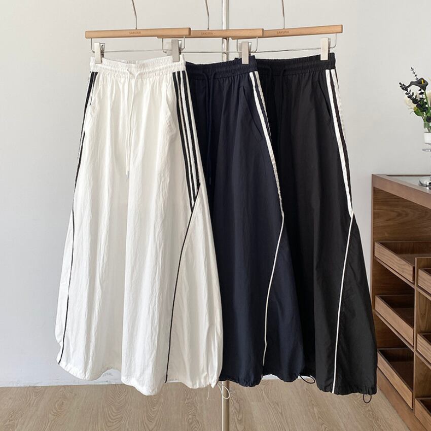 drawstring side-line skirt　J00422