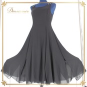 社交ダンス 衣装 スタンダード ドレス ワンピース パーティ衣装 女性用 レディース オールシーズン 黒 SEKINE セキネ ブラック系 ラインストーン ノースリーブ シンプルデザイン 気品 クラシック 自宅用 発表会 コスチューム コーディネート