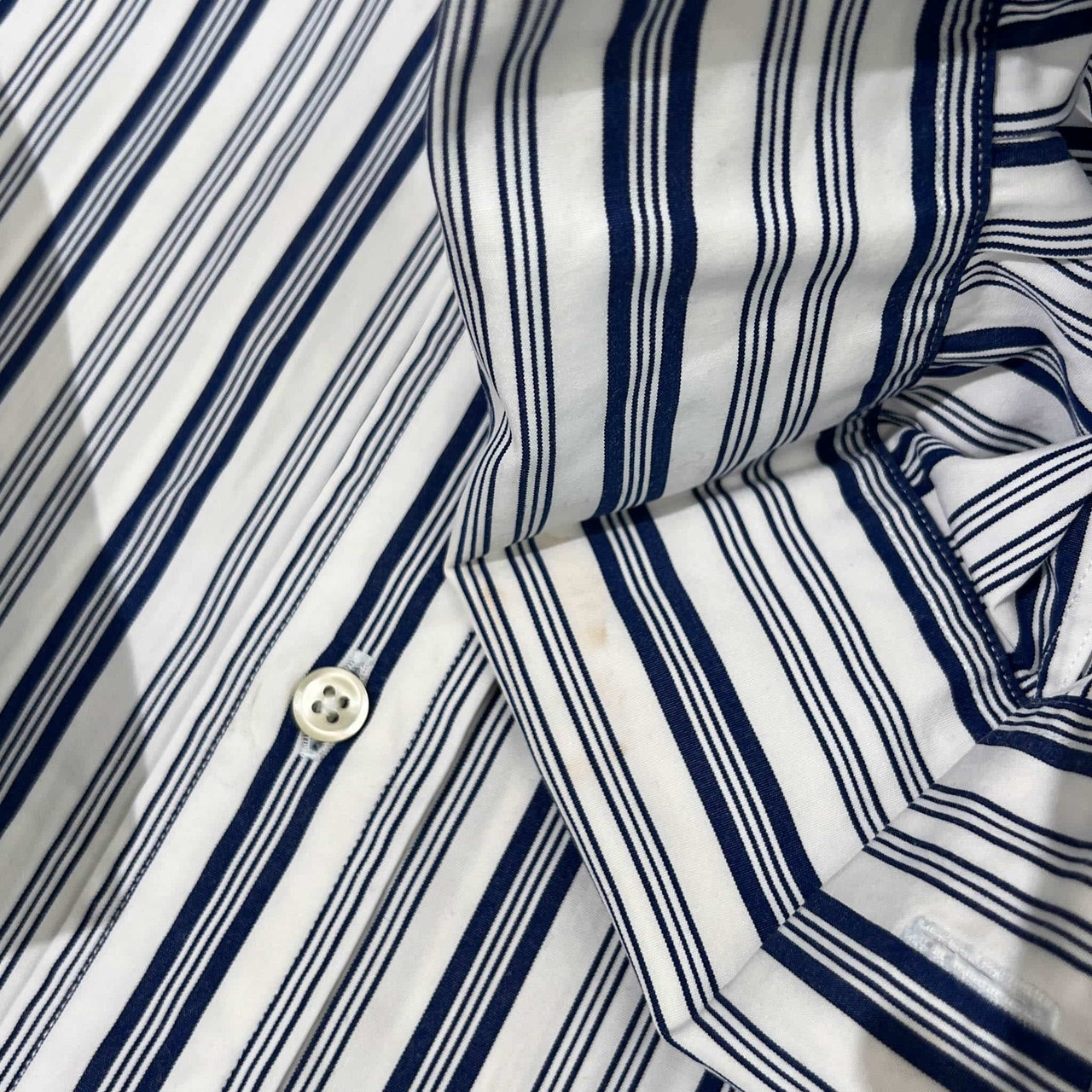 90s 00s Polo by Ralph Lauren ポロラルフローレン REGENT CLASSIC FIT ストライプ Wカフス 長袖シャツ ドレスシャツ 43-86/ブルー×ホワイト メンズ ビンテージ