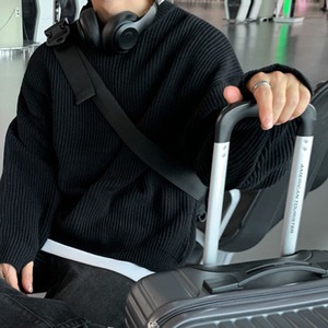 シンプルラウンドネックニット　MT0080386