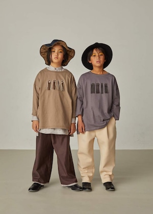 【21AW】GRIS ( グリ )Embroidery Three-quarter T Shirt［XS/S/M］Ash Brown 長袖Tシャツ