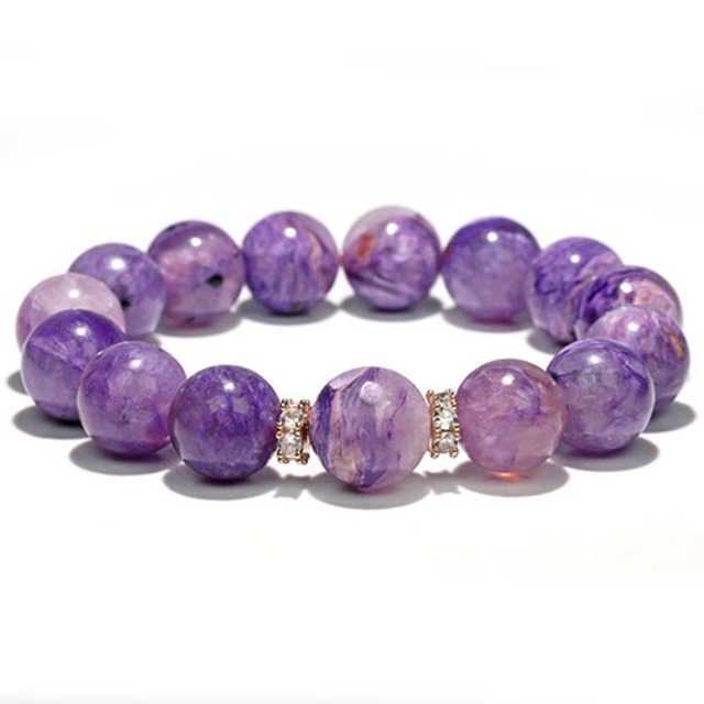 〔K2006-10〕約13mm チャロアイトシリカ ブレスレット Charoite チャロ石