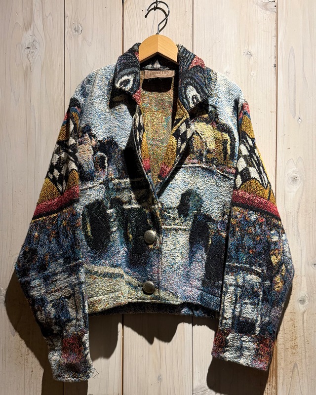 【a.k.a.C.a.k.a vintage】Racing Design Vintage Short Goblin Jacket