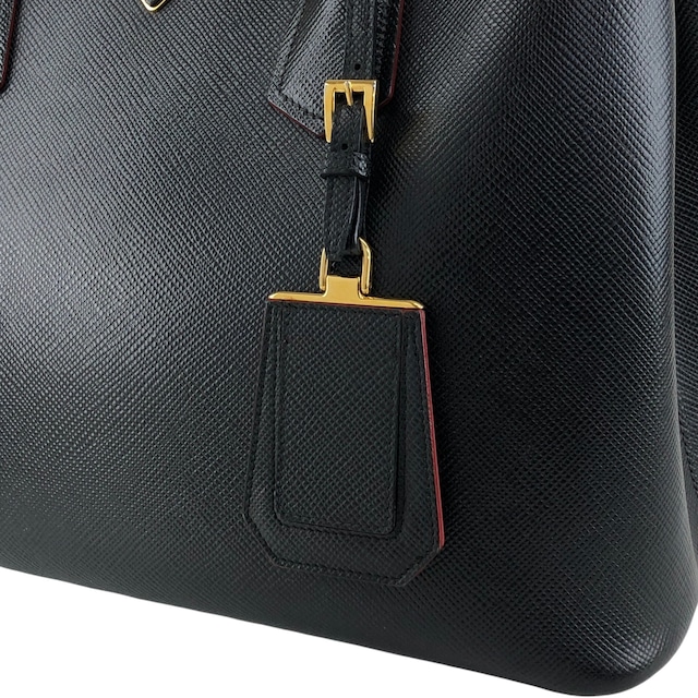 PRADA プラダ ハンドバッグ ブラック トライアングルロゴ レザー vintage ヴィンテージ オールド n54bxv