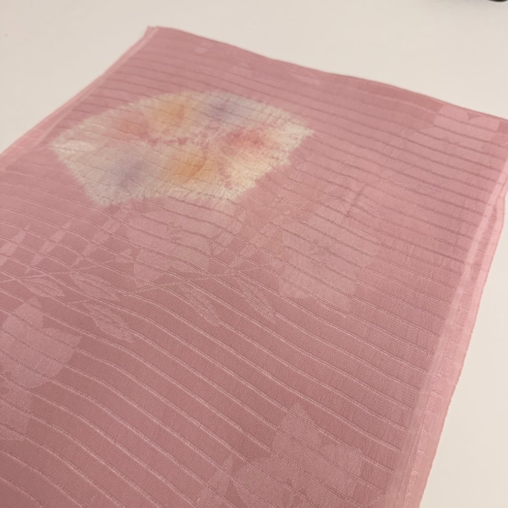 夏帯揚げ 新品 夏用 帯揚 ピンク 小紋 紬 訪問着 普段着用 礼装用 正絹 絹100% 和装小物 5743