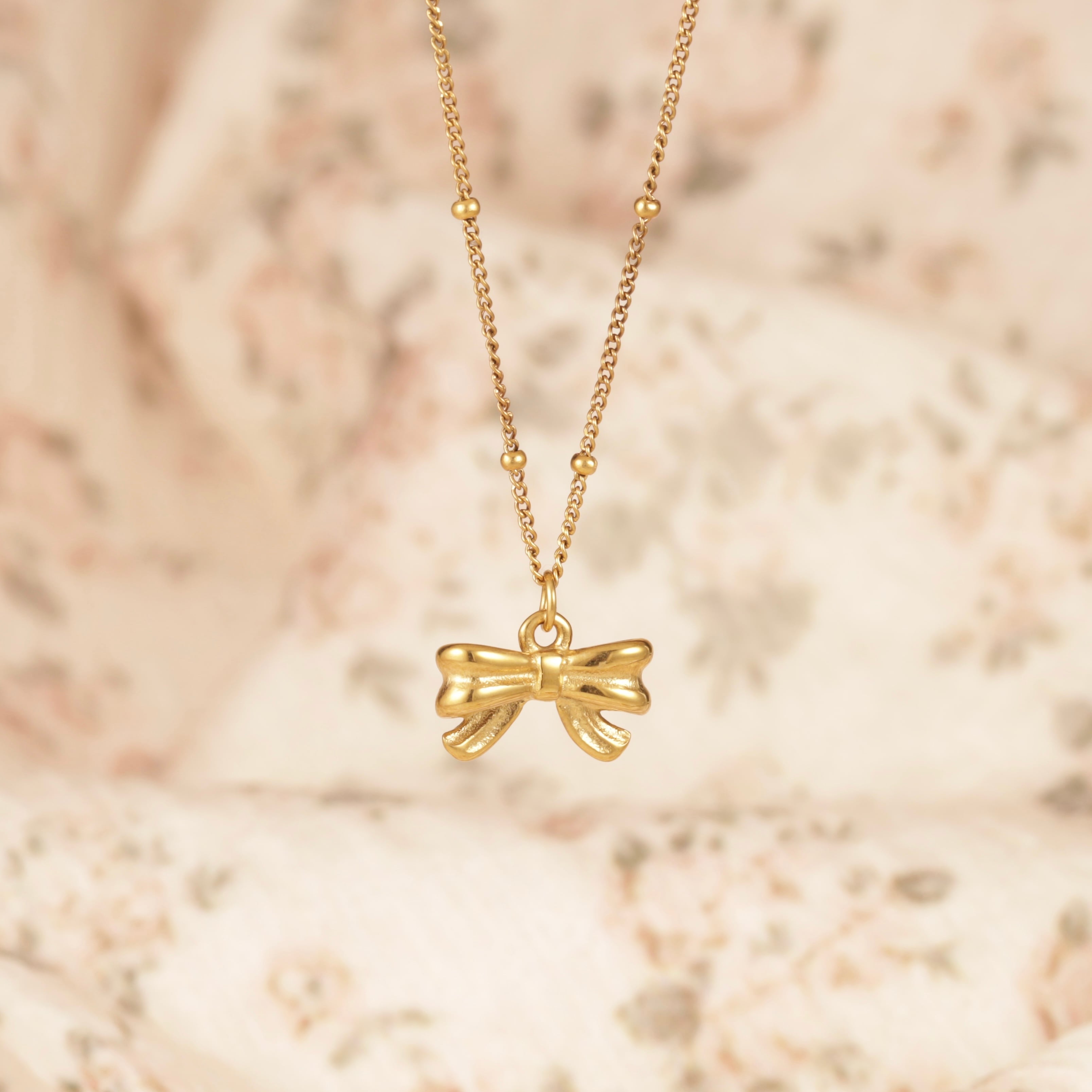 316L stud ribbon necklace #n46 | apire
