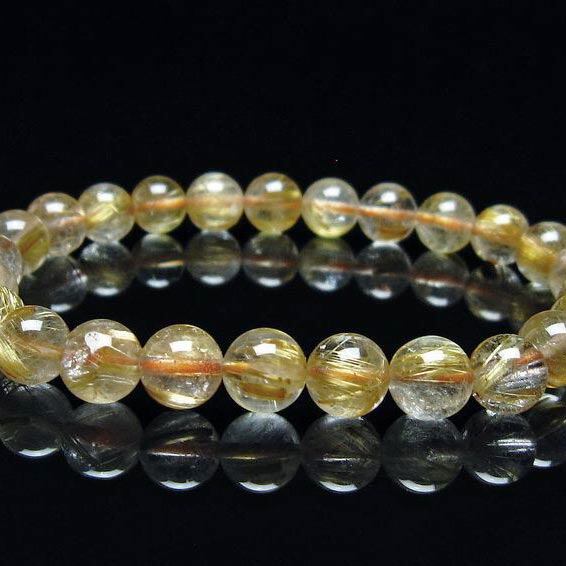 タイチンルチルクォーツ ブレスレット 7mm ルチルクォーツ ブレス 一点物 おまかせ便 111-41650