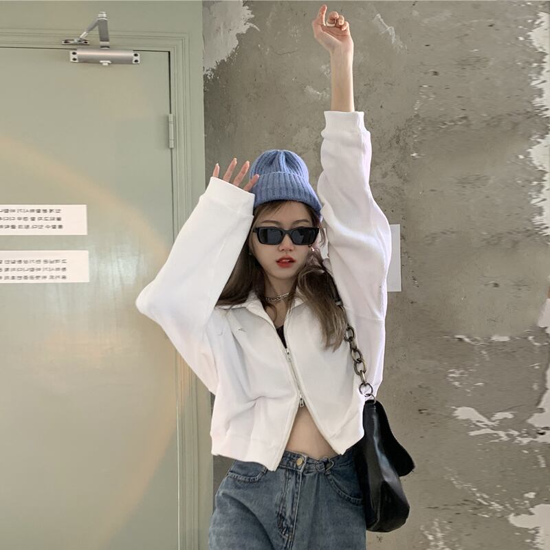 ショートセーター カジュアルジャケット スプリングオータム薄手 春物 秋物 試着室54480074465