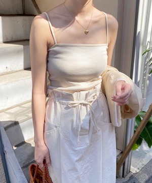 《即納商品》square camisole (cream / mint / gray / cocoa / black)