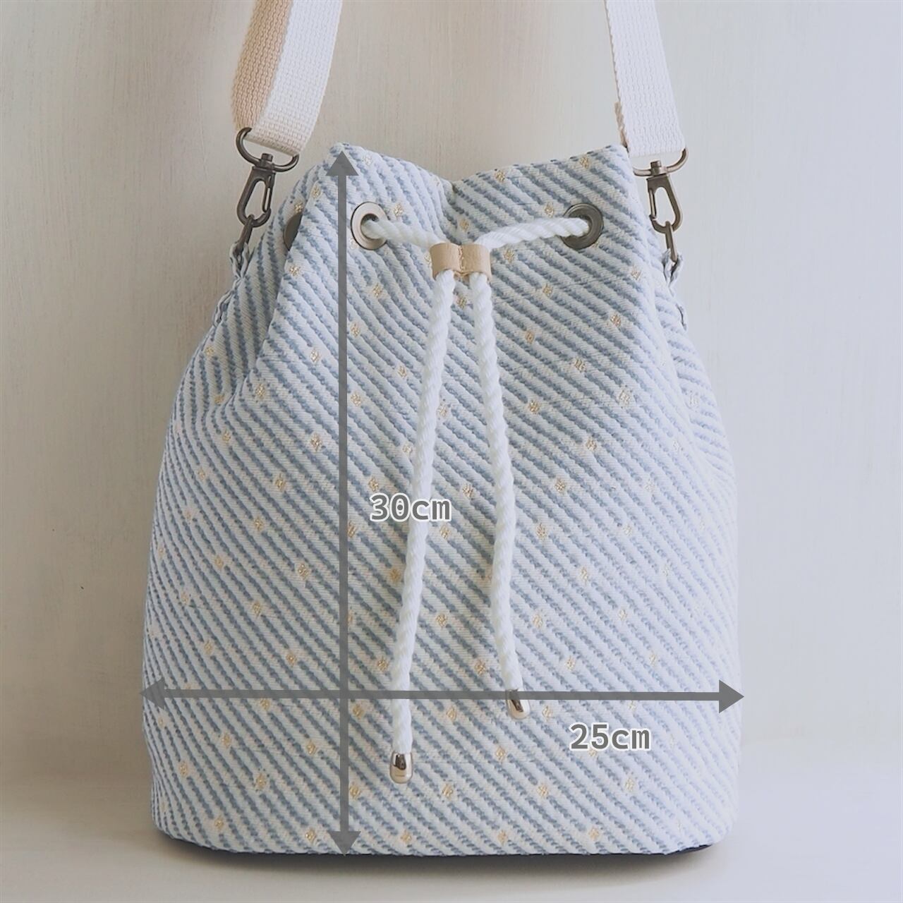□巾着ショルダーバッグ・マリン□ coco (sbwb) | handmade bag peana.