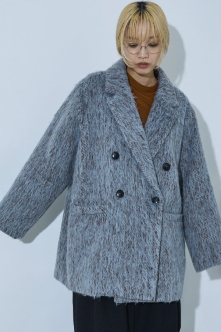 NOMINE shaggy jacket coat シャギー ジャケット コート BlueGray