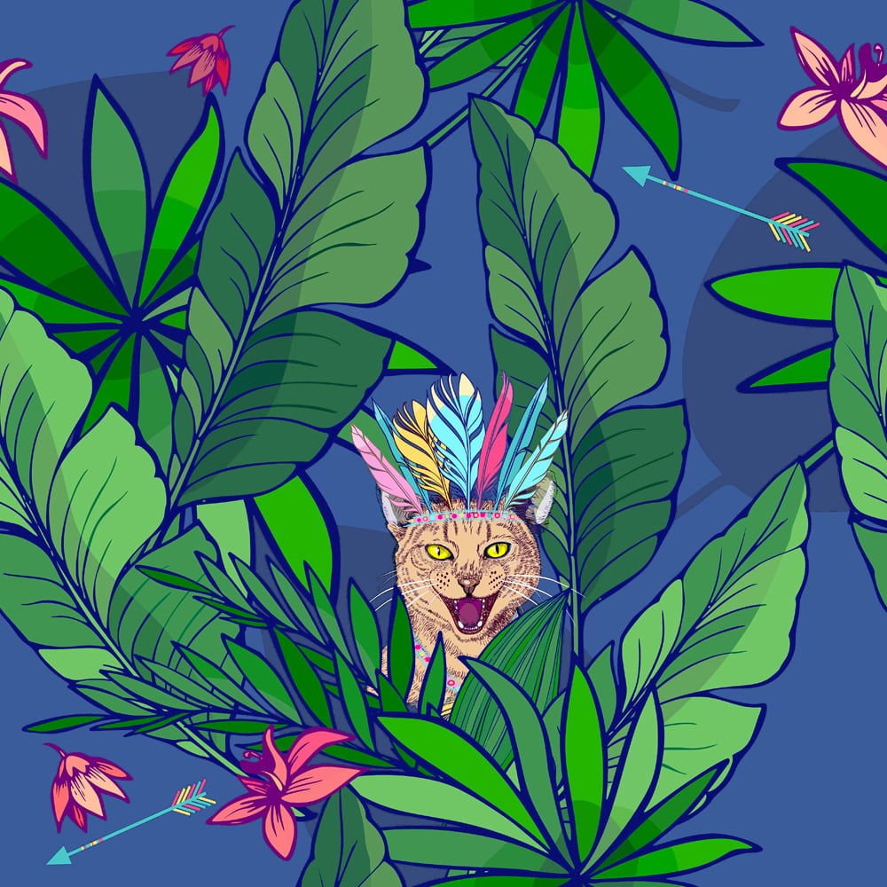 CHIGRACCI「 ニャロハシャツ 」猫柄アロハシャツ オリジナルプリント