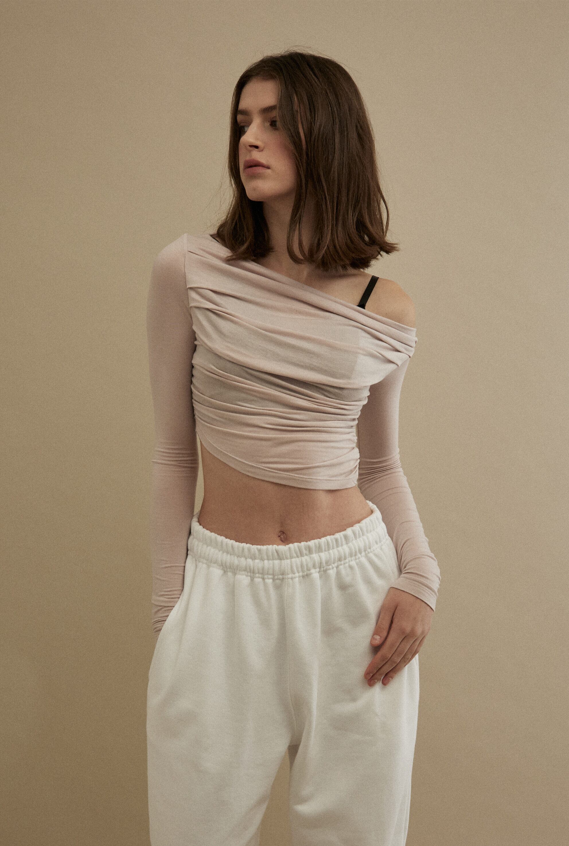 threetimes Drape top pink