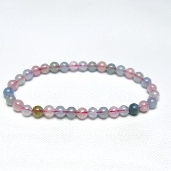 ミックスカラーベリル ブレスレット 5mm 一点物 メール便可 [M便 1/10] 111-48782